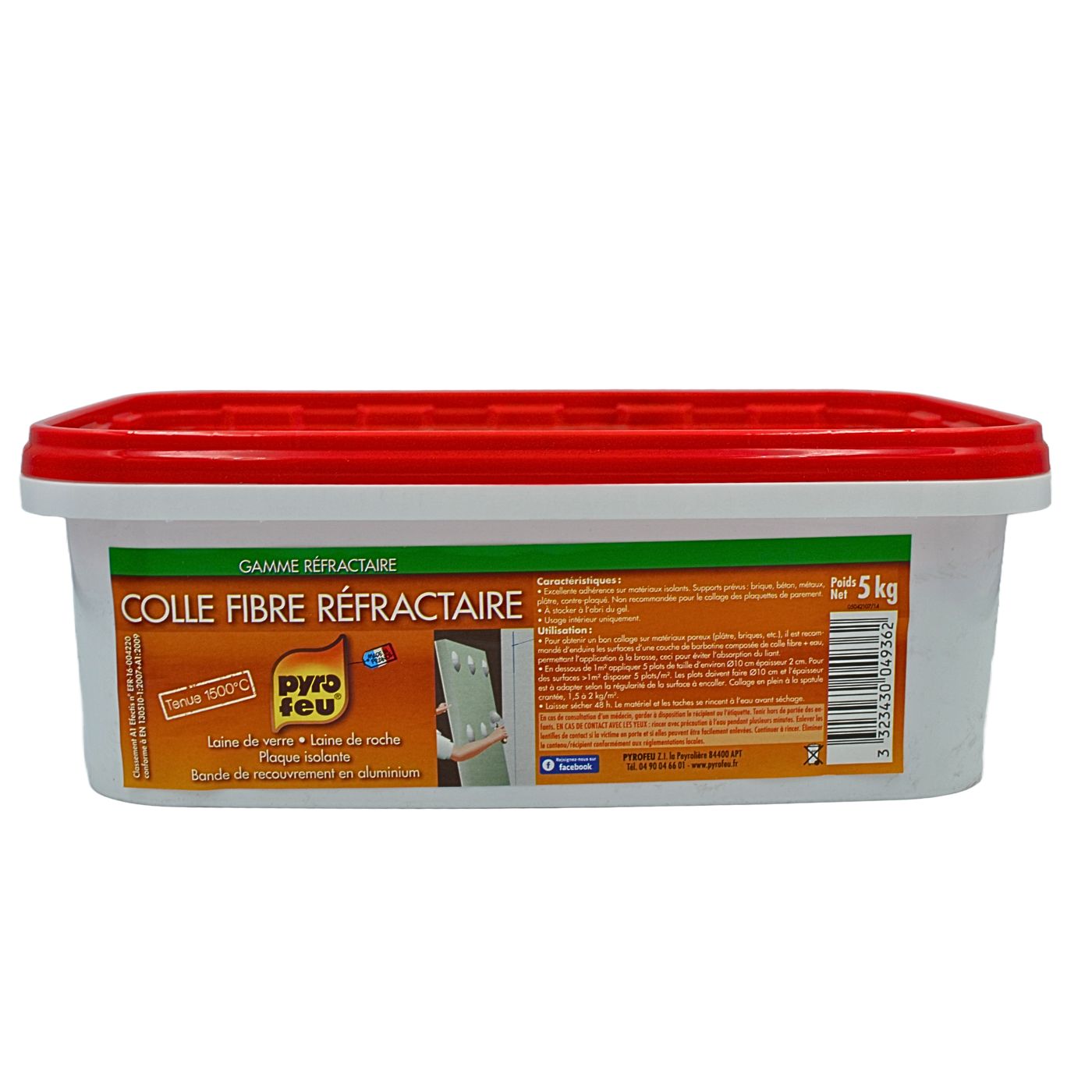 Colle fibre réfractaire - seau de 5kg