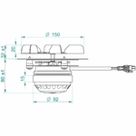 Ventilateur extracteur des fumées FLH150/020A poêle à granulé dimensions 2