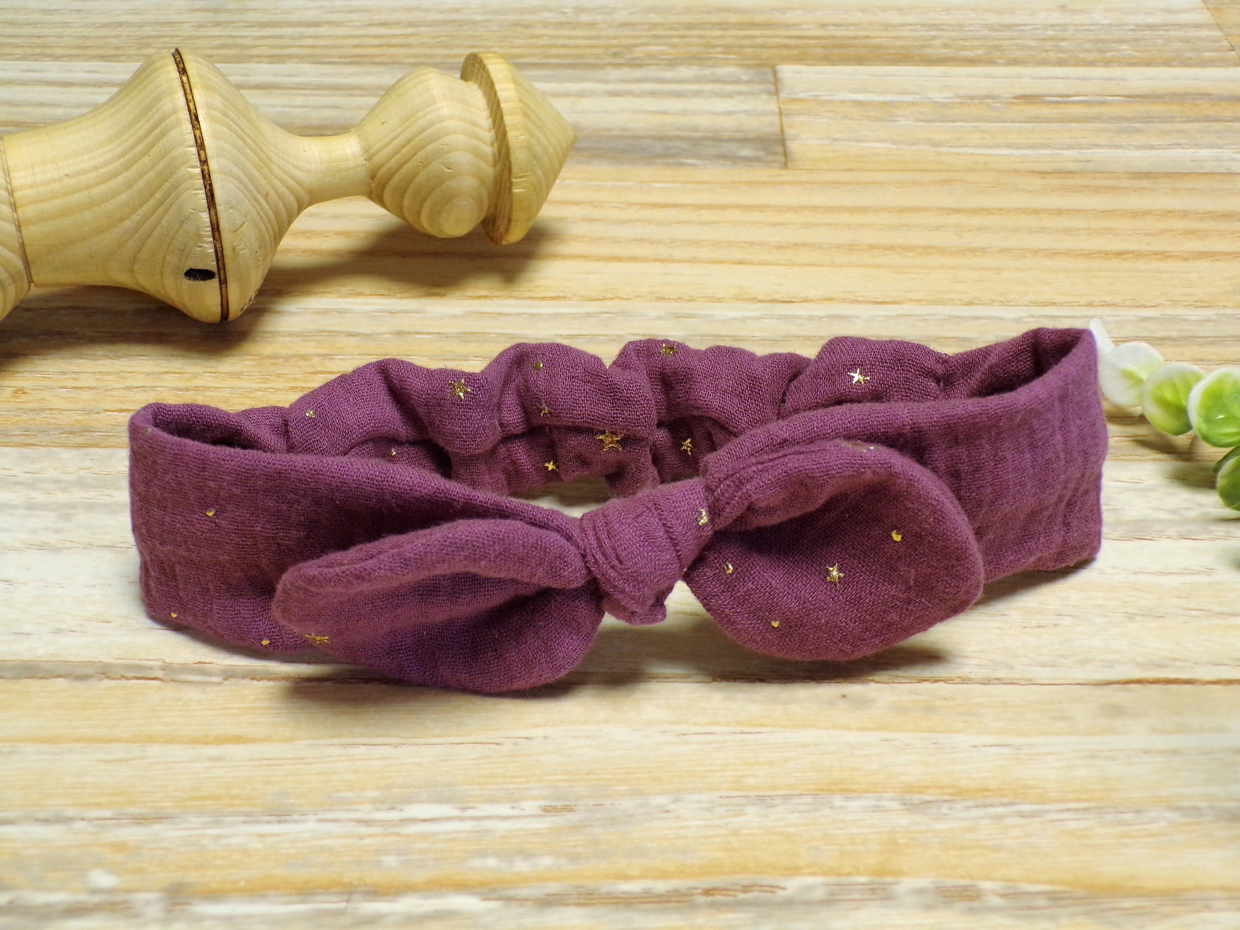 headband bébé noeud étoiles doré sur mesure fait main personnalisé