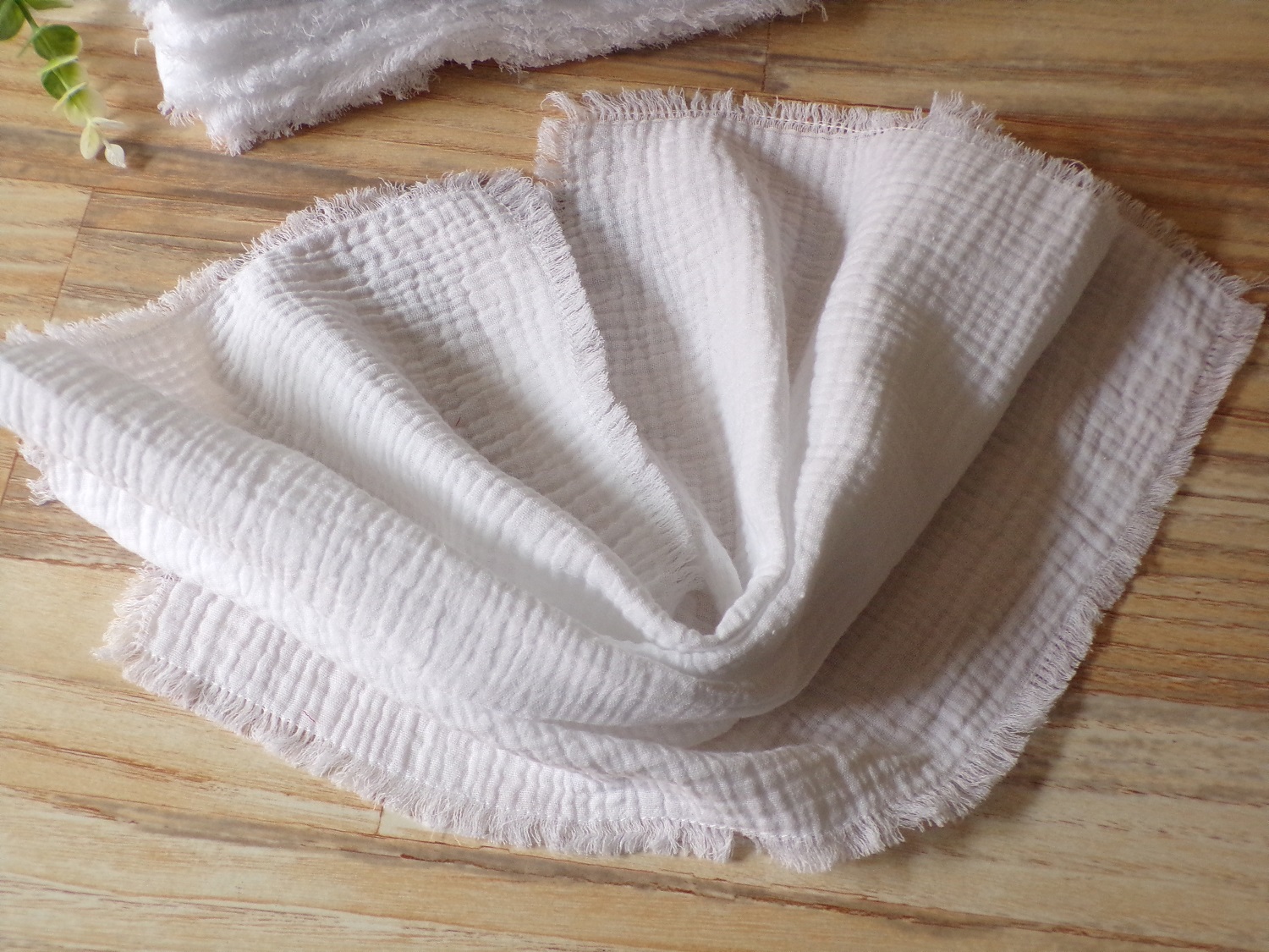 serviette de table tissu double gaze coton blanc