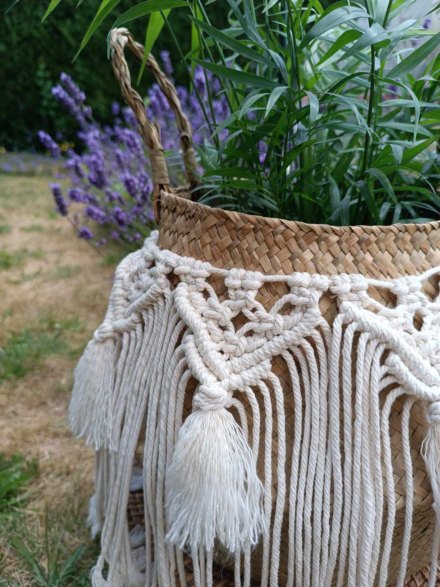 décoration pour panier macramé boheme