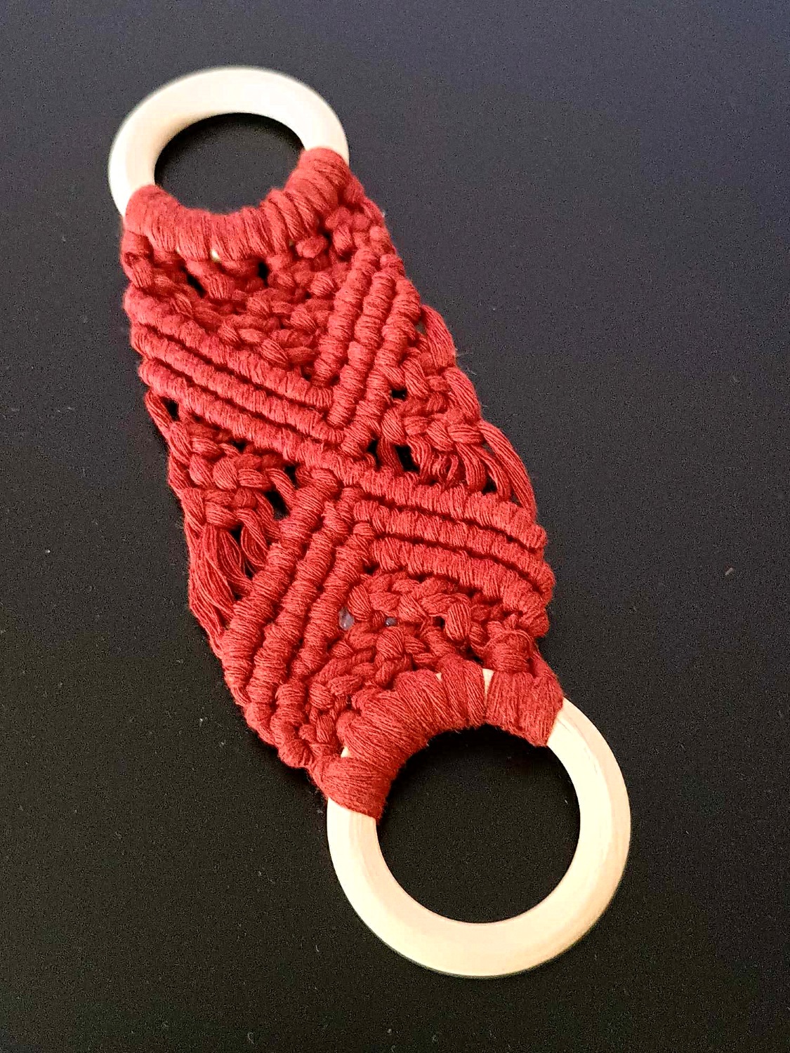 accessoire cuisine bohème macramé porte torchon terracotta