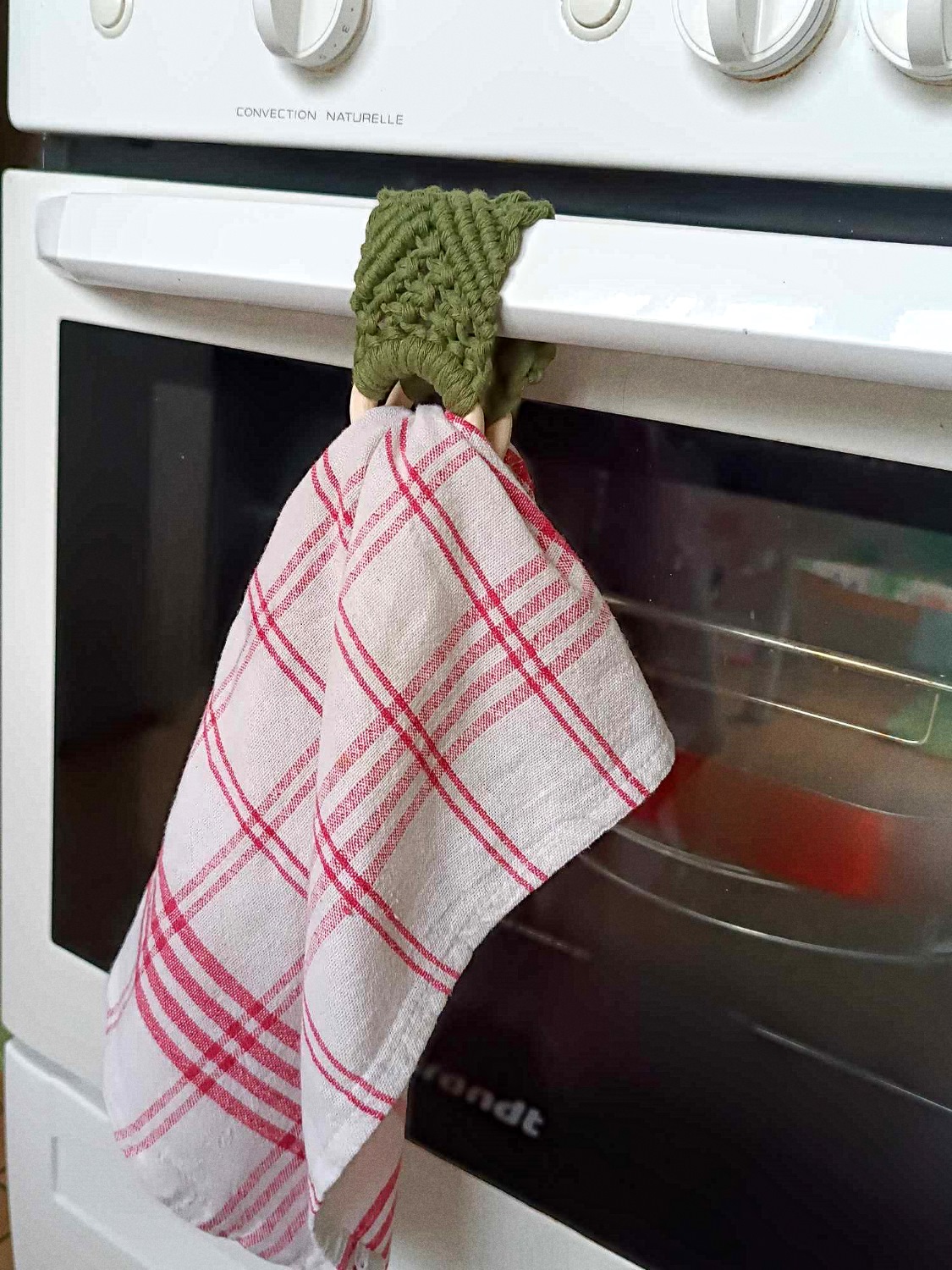 Porte torchon en macramé  Porte serviette bohème pour cuisine