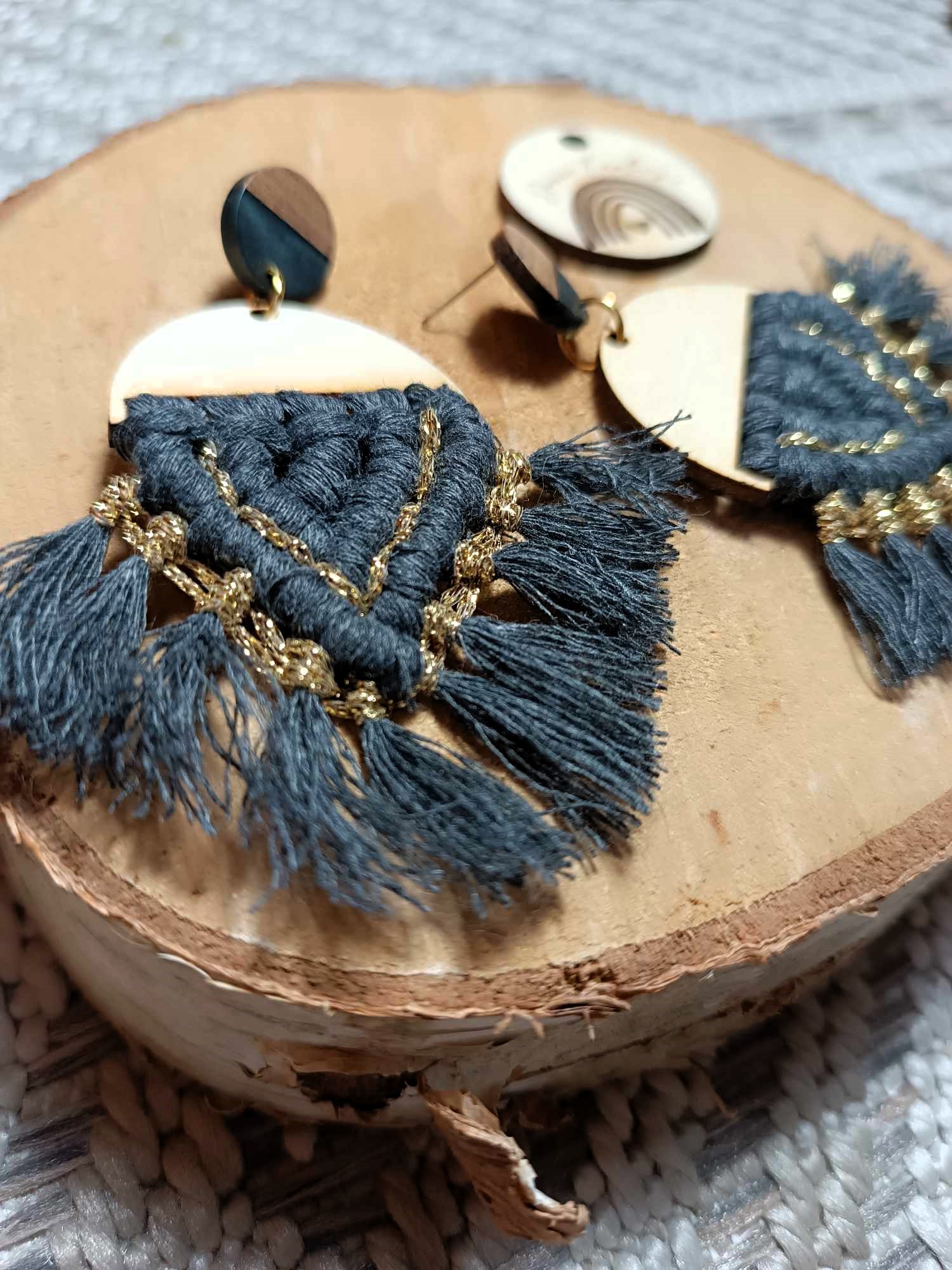 bijoux bohème bois macramé faits main