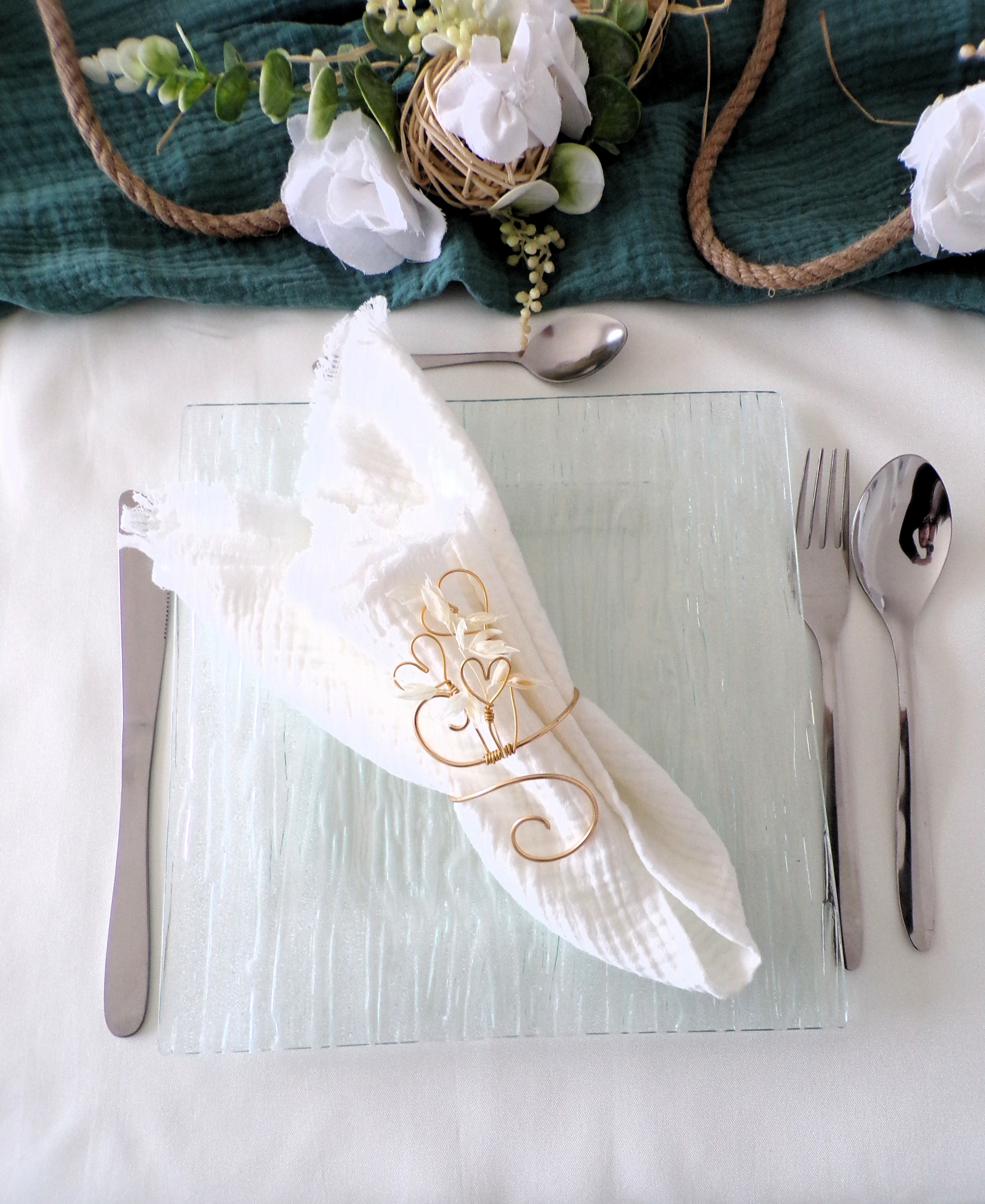 rond de serviette mariage bohème champêtre