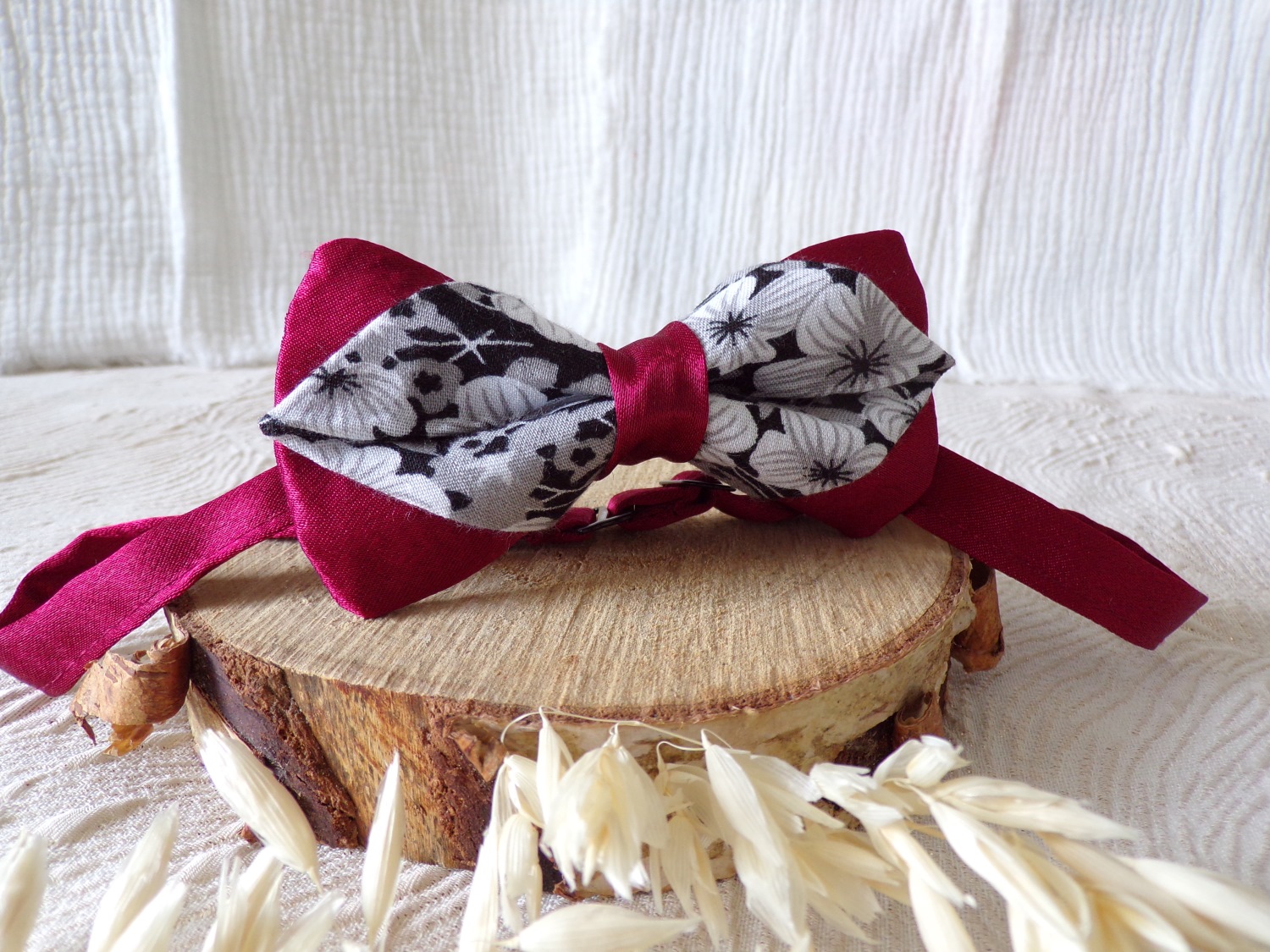 accessoire homme mariage bordeaux noeud papillon ajustable
