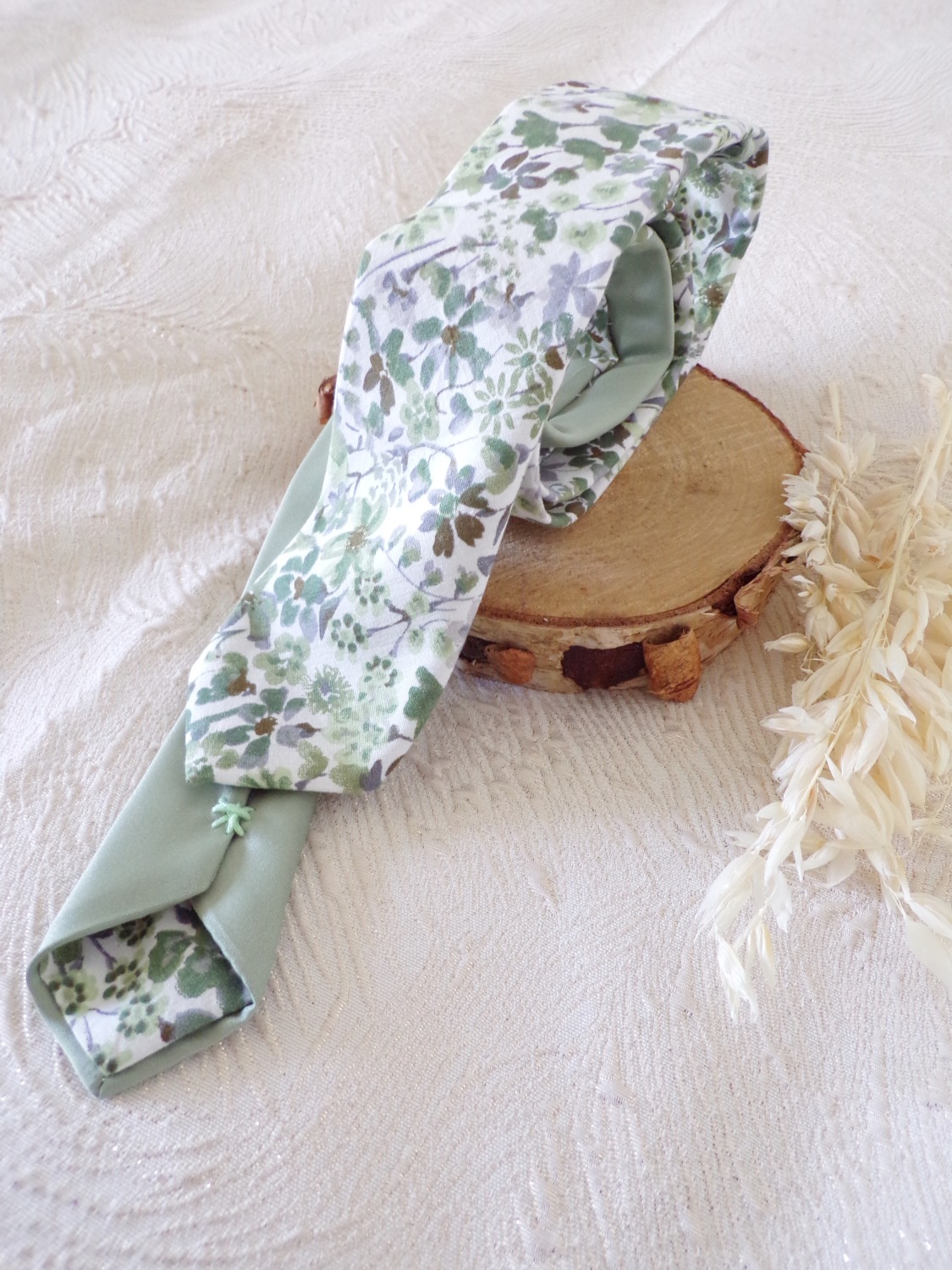 cravate satin homme fleurs accessoire mode madeinfrance