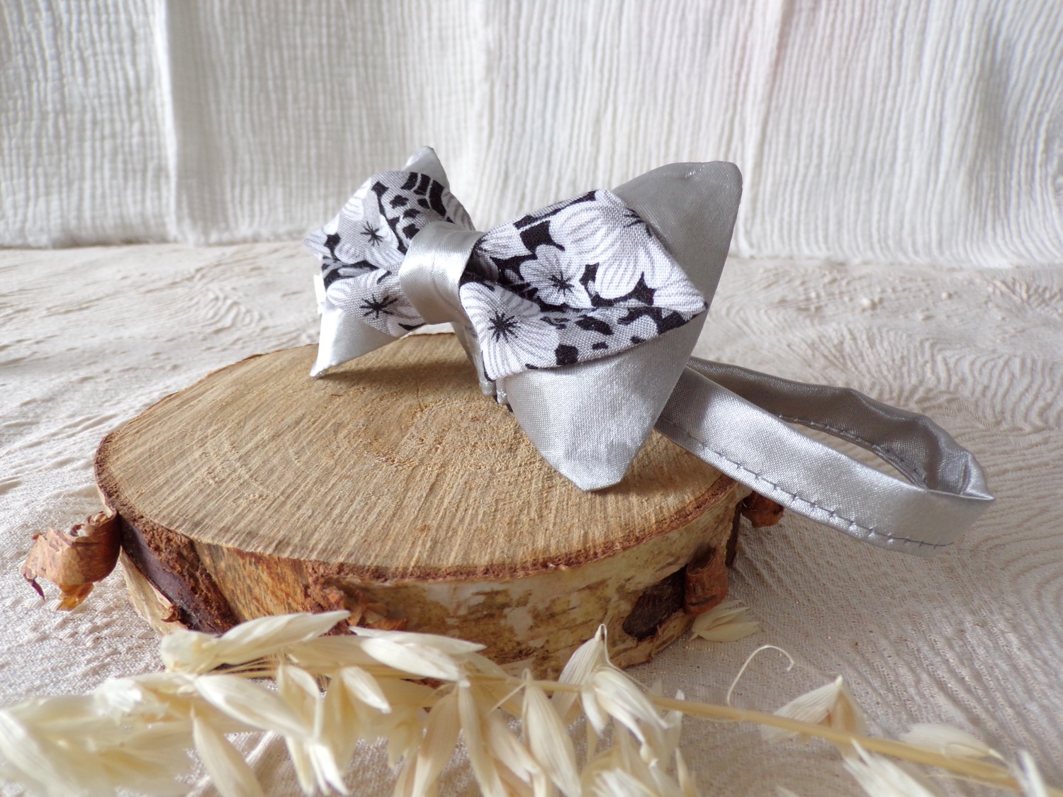 accessoire mode homme mariage satin noir floral