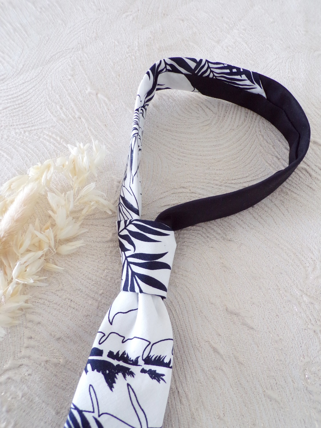 cravate slim original noir et blanc