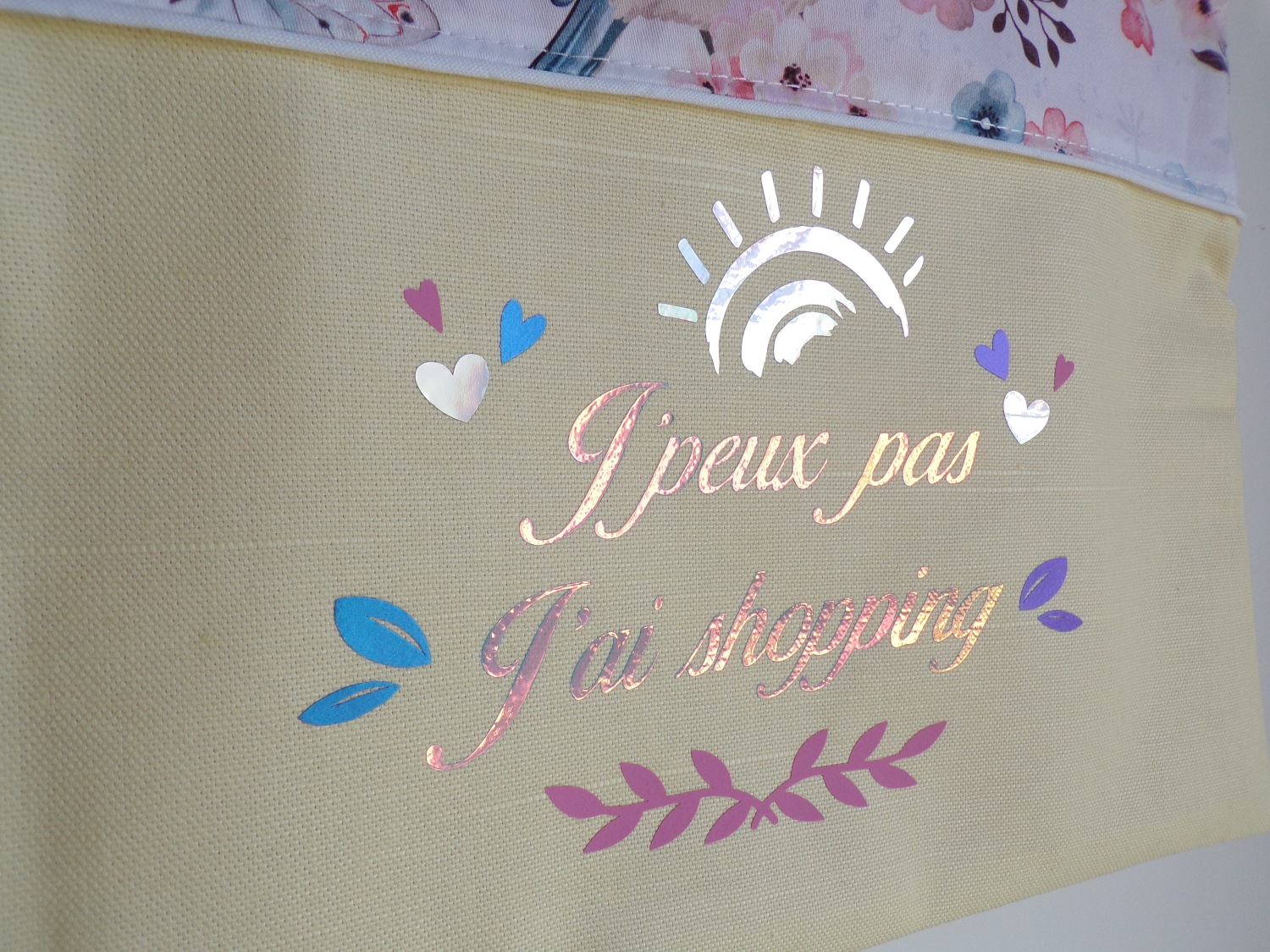 tote bag enfant personnalisé rose jaune