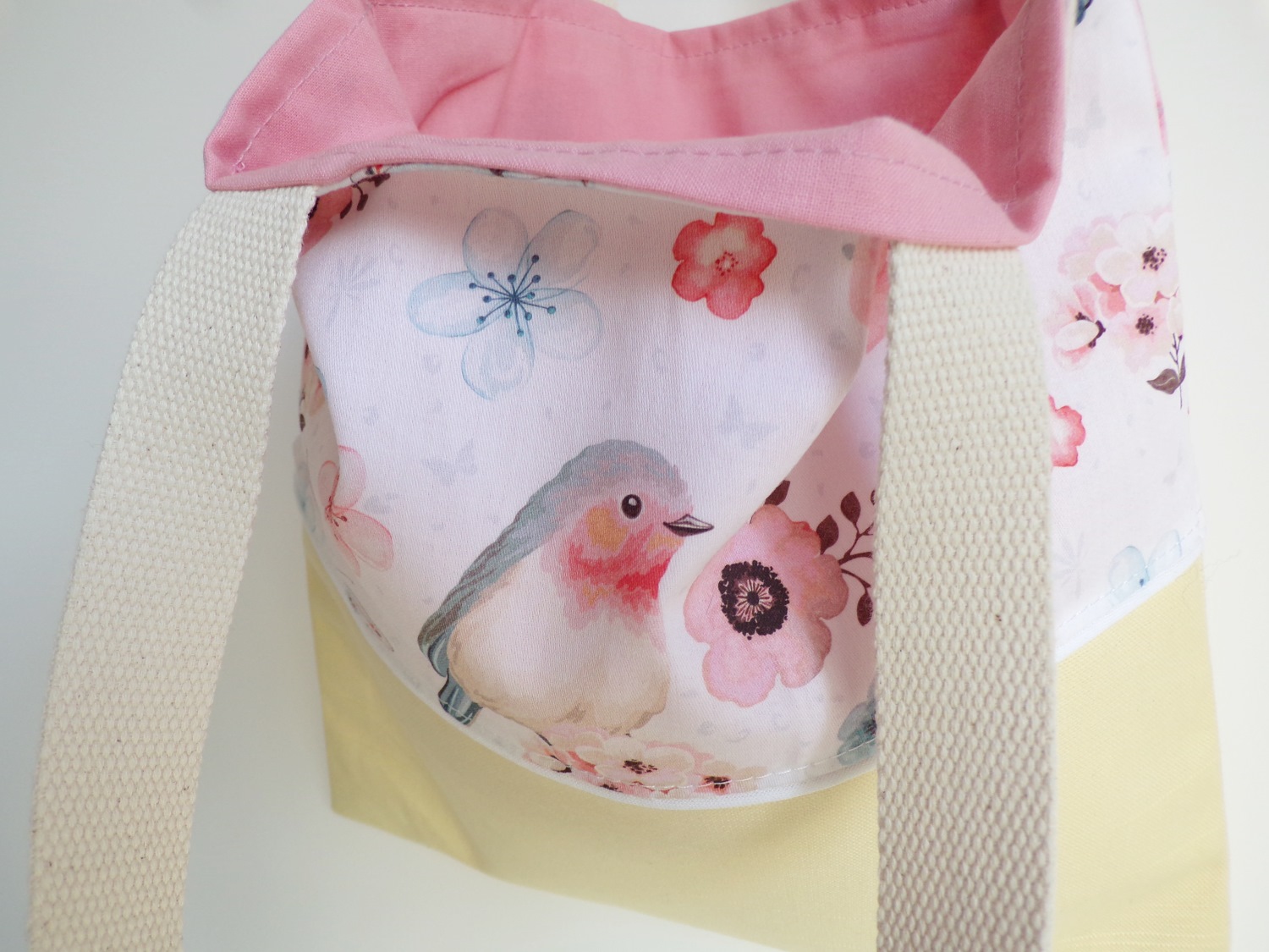 sac plat tote bag enfant fille rose fait main jpeux pas jai shopping