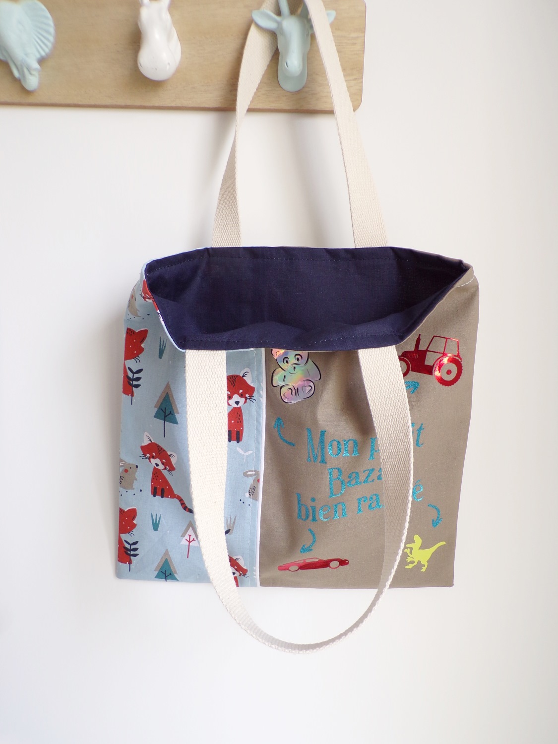 tote bag enfant doudou jouet renard garçon