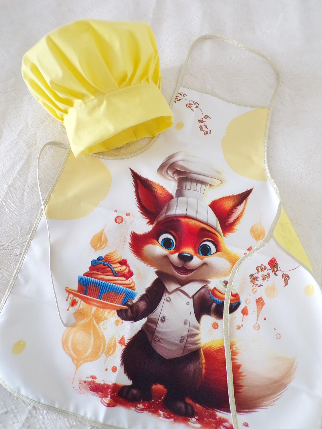 tablier toque enfant renard imperméable