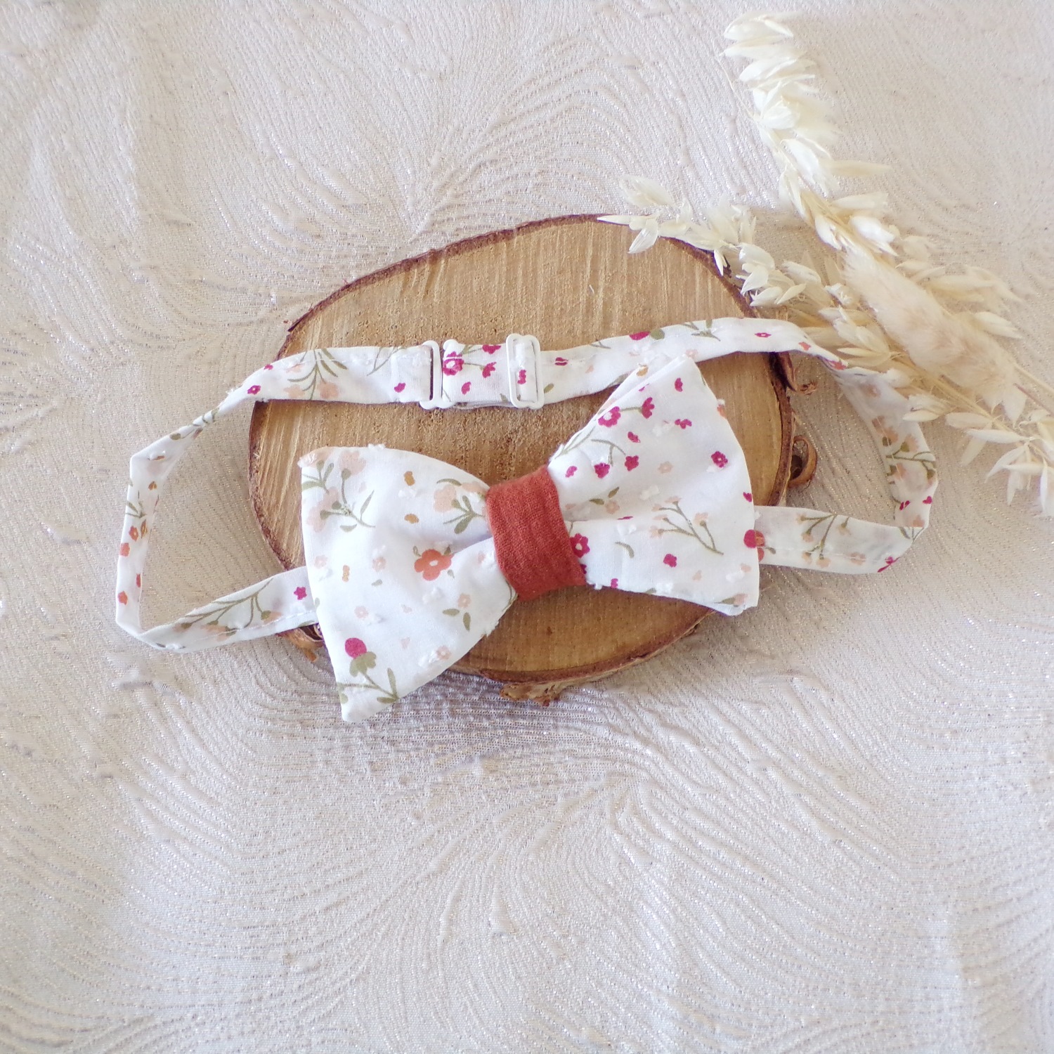 noeud papillon homme floral terracotta