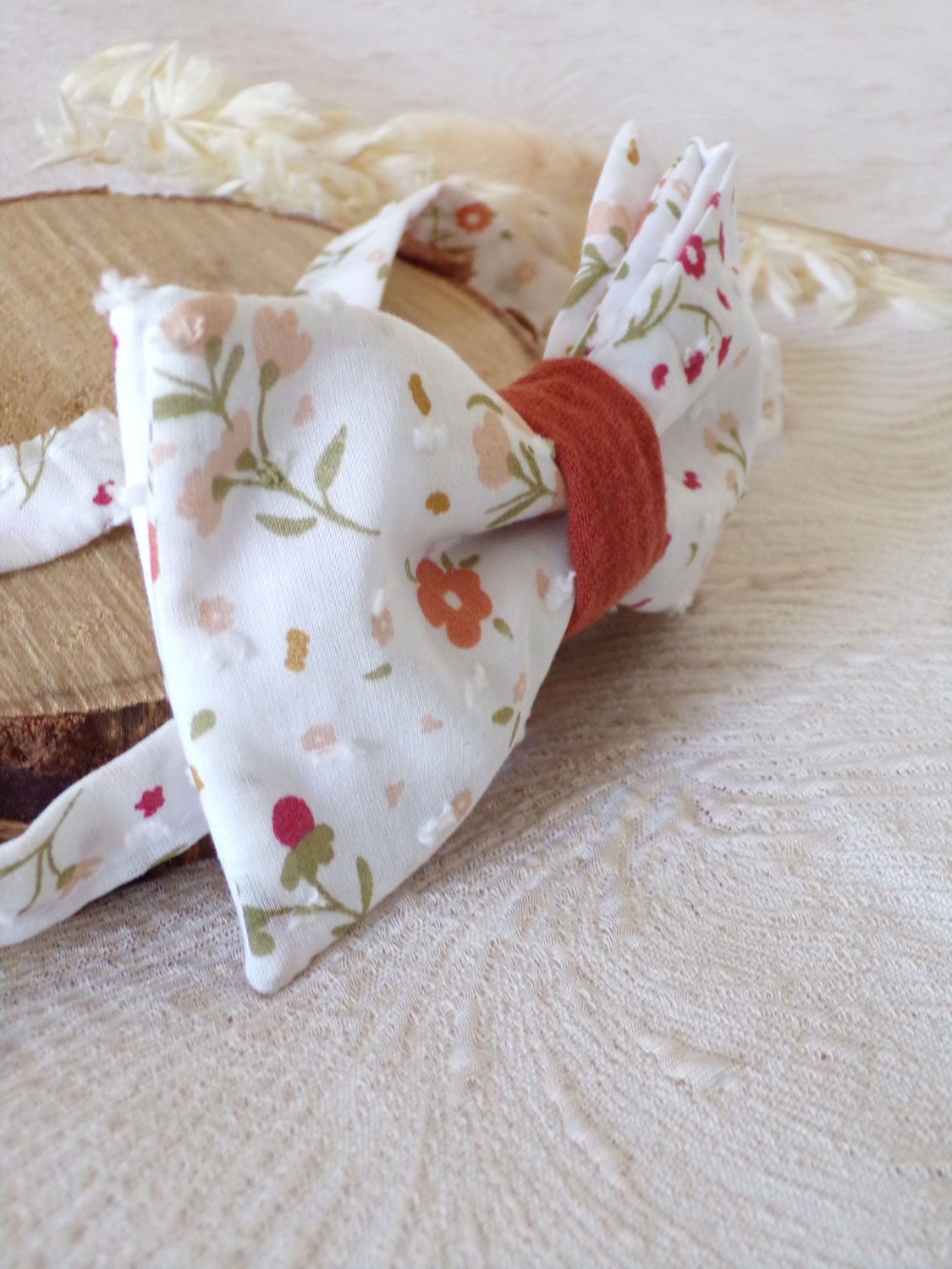 noeud papillon homme tissu fait main terracotta bohème