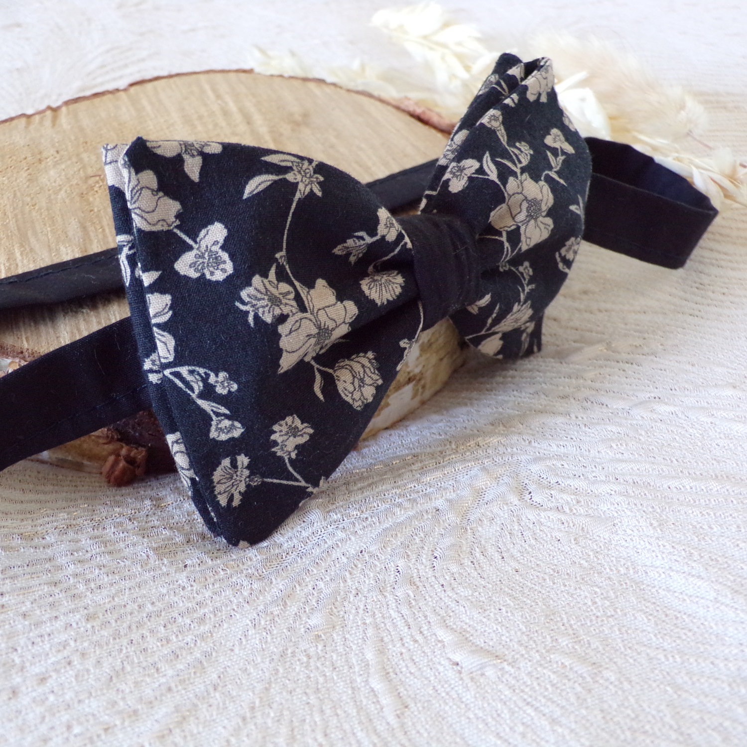 noeud pap homme noir taupe accessoire mariage cousu main