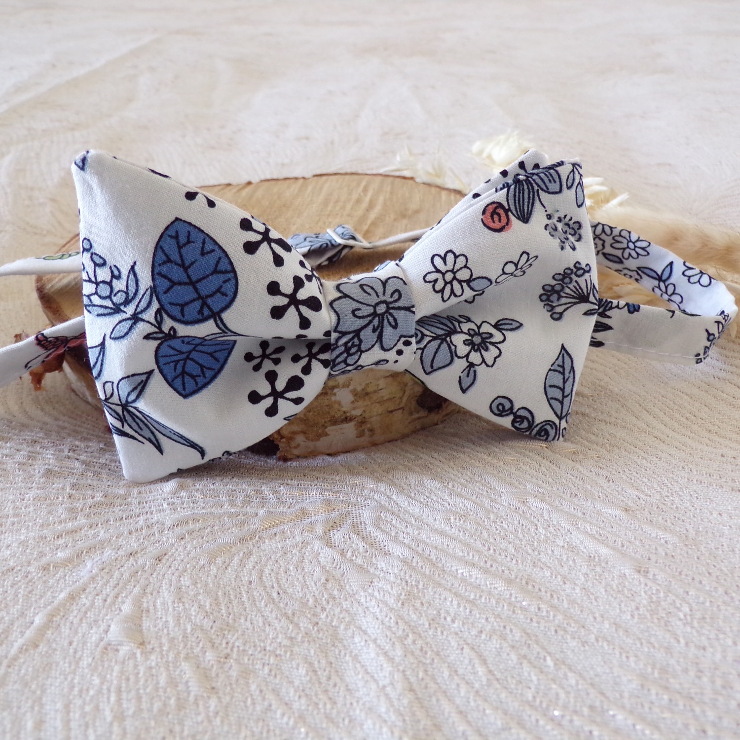 accessoire homme mariage noeud pap bleu fleurs