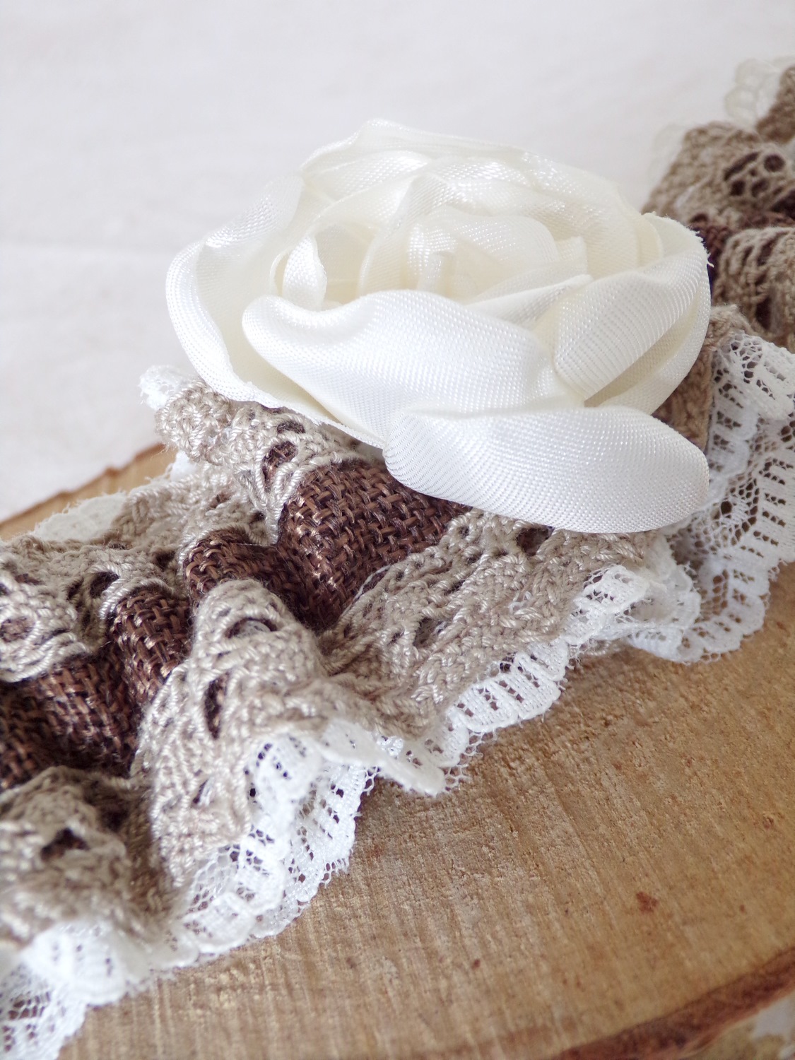 accessoire mariage champêtre dentelle ivoire marron chocolat