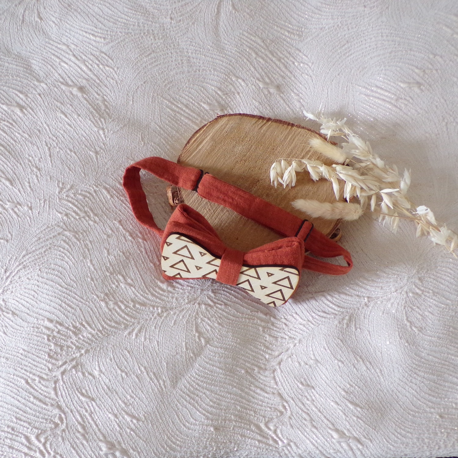 accessoire mariage homme boheme terracotta champetre