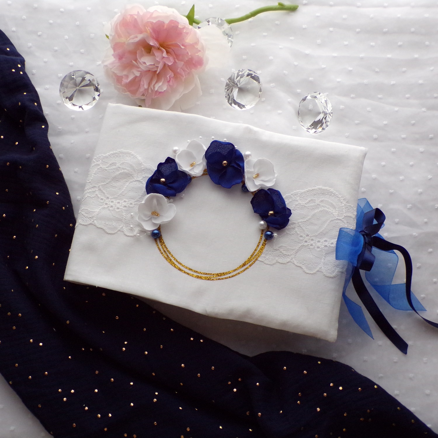 Livre dor mariage bleu royal personnaliser