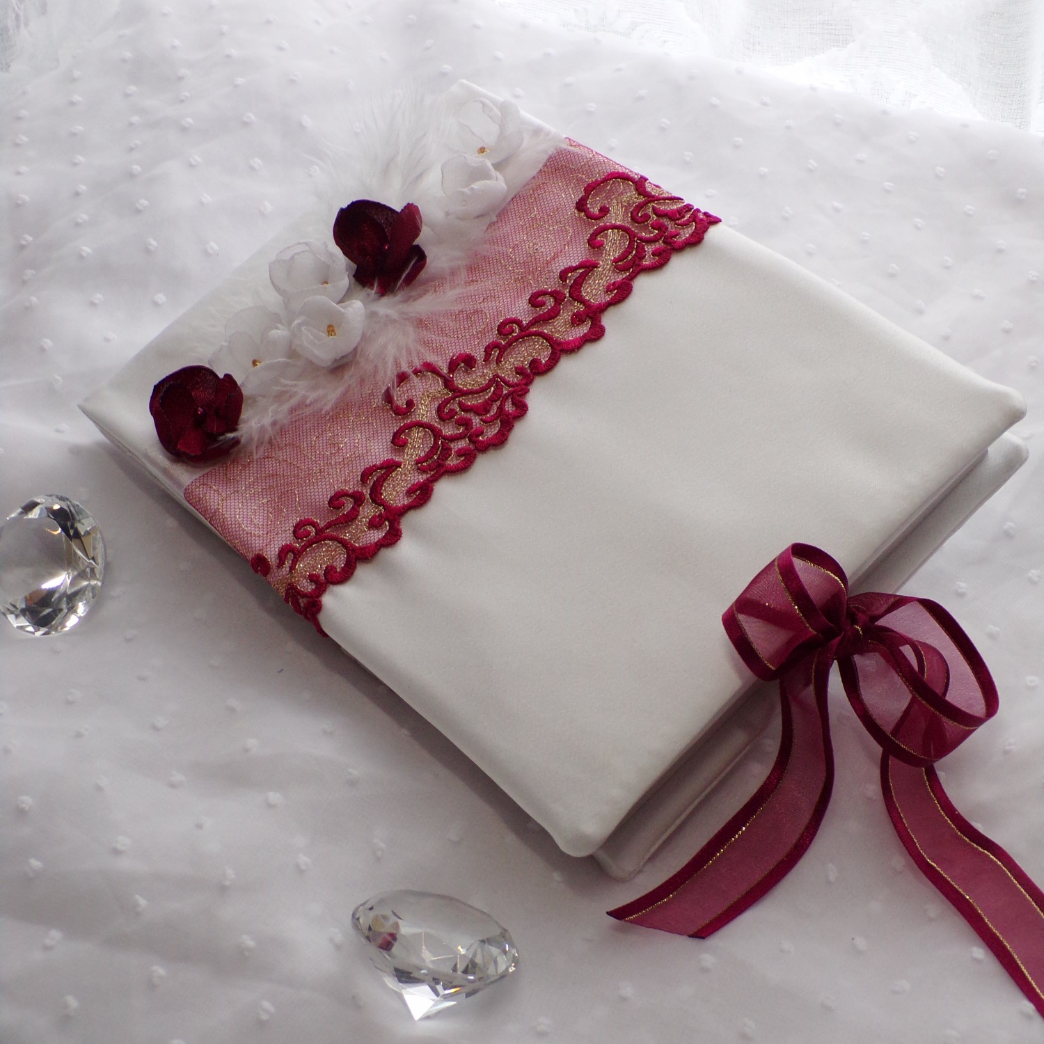 livre dor mariage rouge blanc doré personnaliser