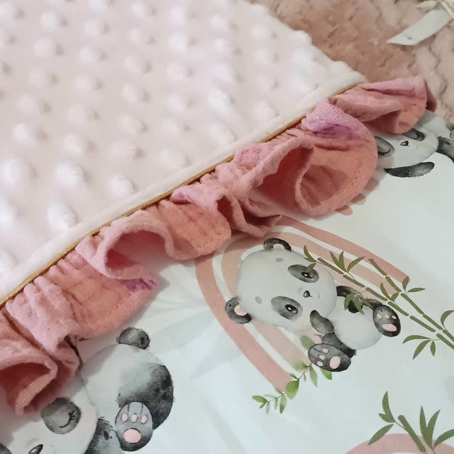 turbulette panda rose hiver cadeau bébé