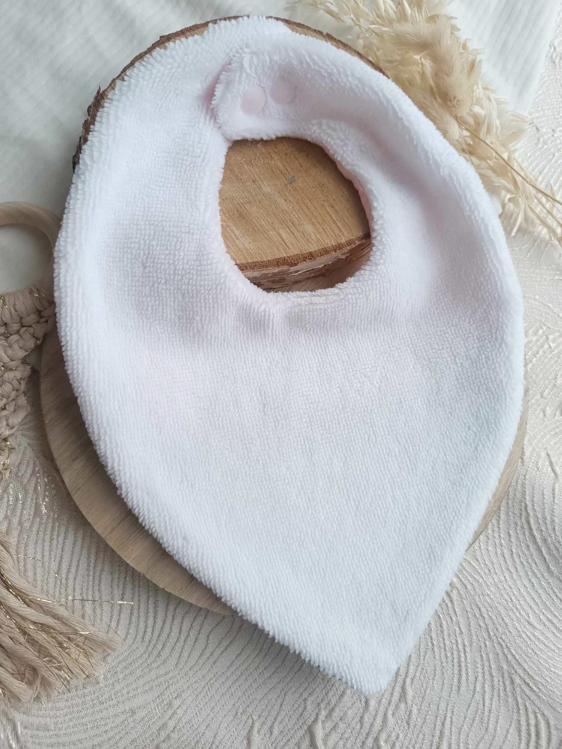 bavoir naissance éponge de bambou lapin fille