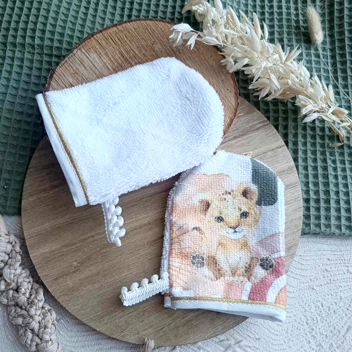 mini gants de toilette savane enfant eponge bambou