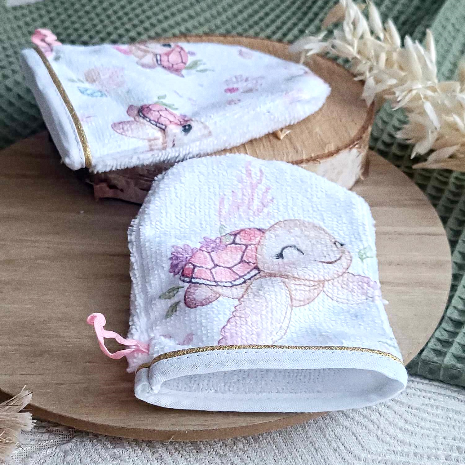 mini gant toilette apprentissage enfant tortue