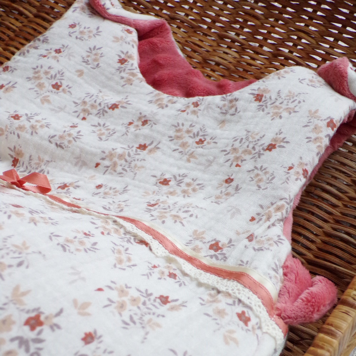 gigoteuse fille hiver fleurs gaze de coton