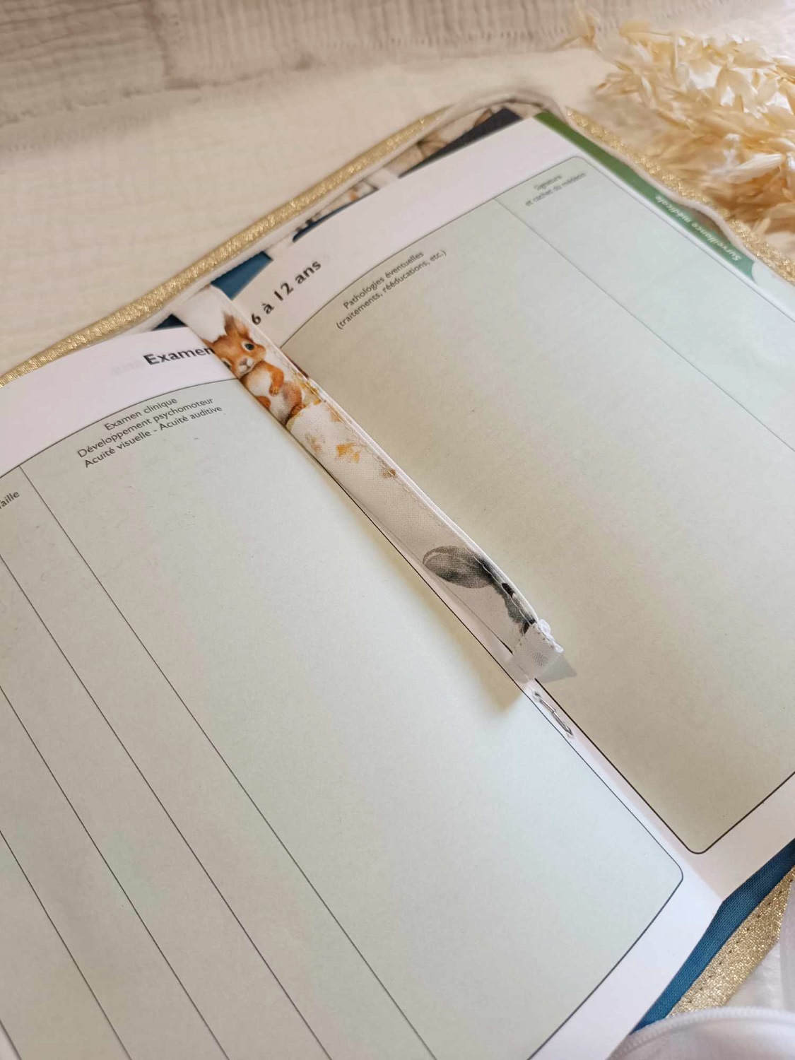 carnet santé animaux foret zip fait main