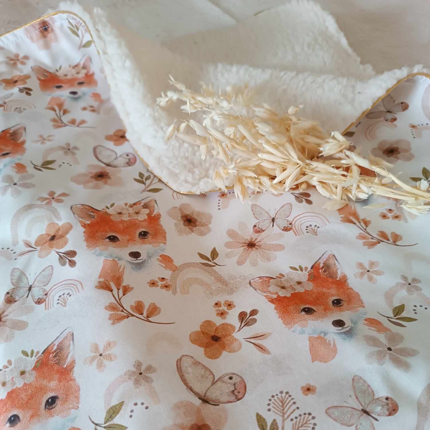 couverture renard mi saison beige