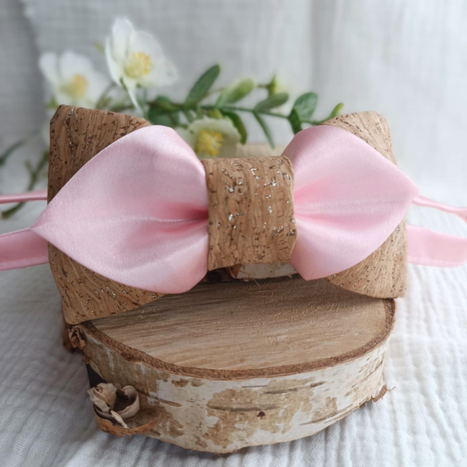 noeud papillon mariage liège satin rose romantique