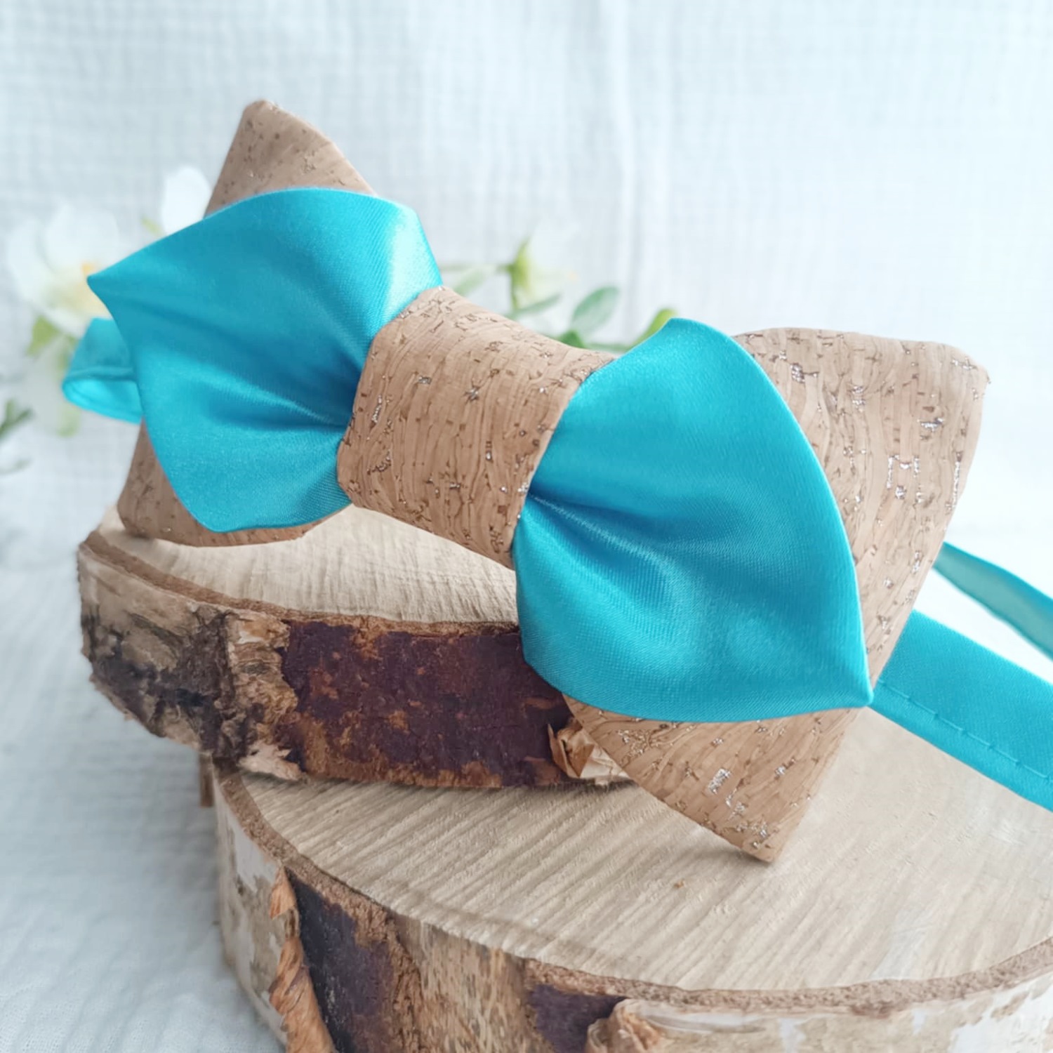 noeud papillon boheme champetre madeinfrance turquoise