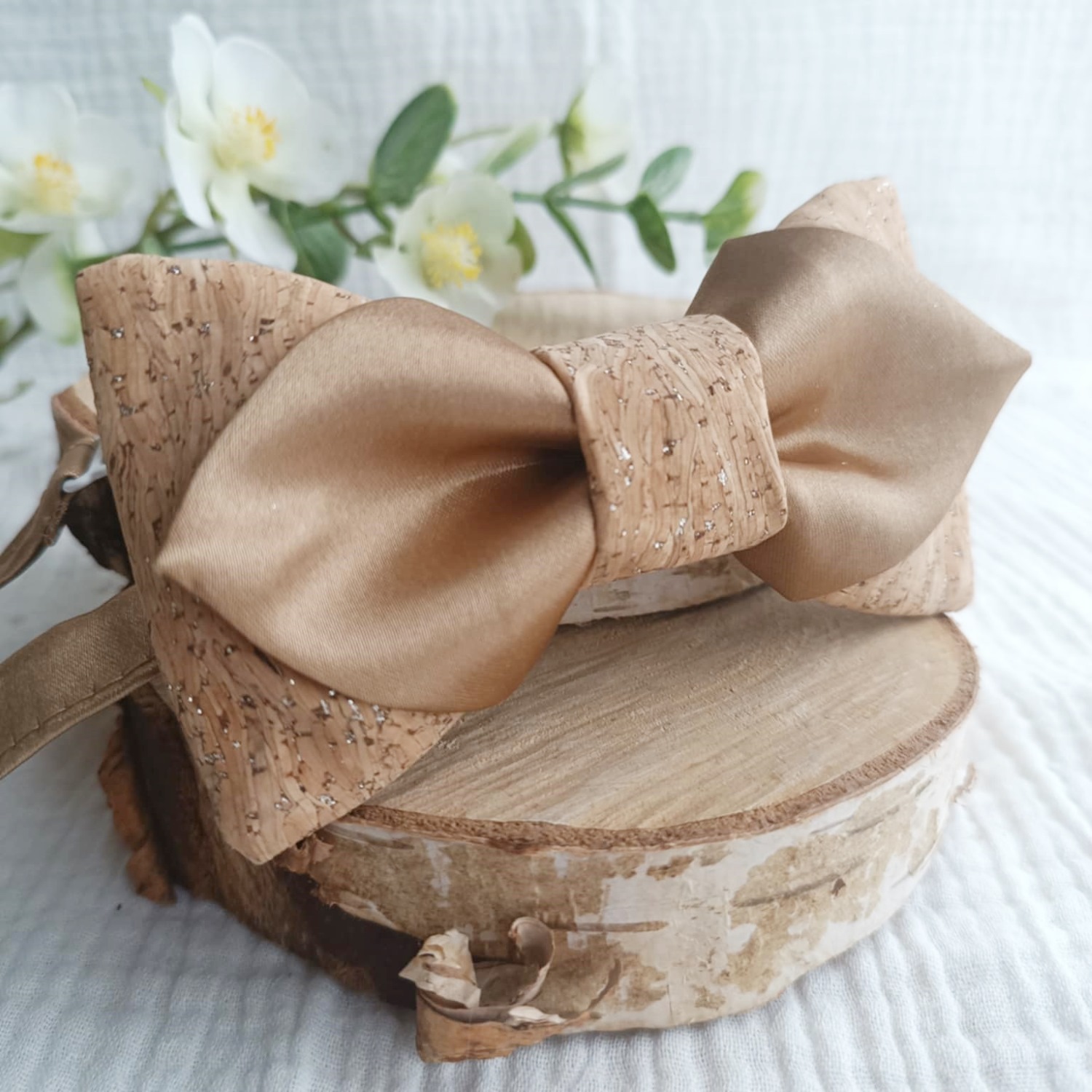noeud papillon mariage liege satin bronze made in france