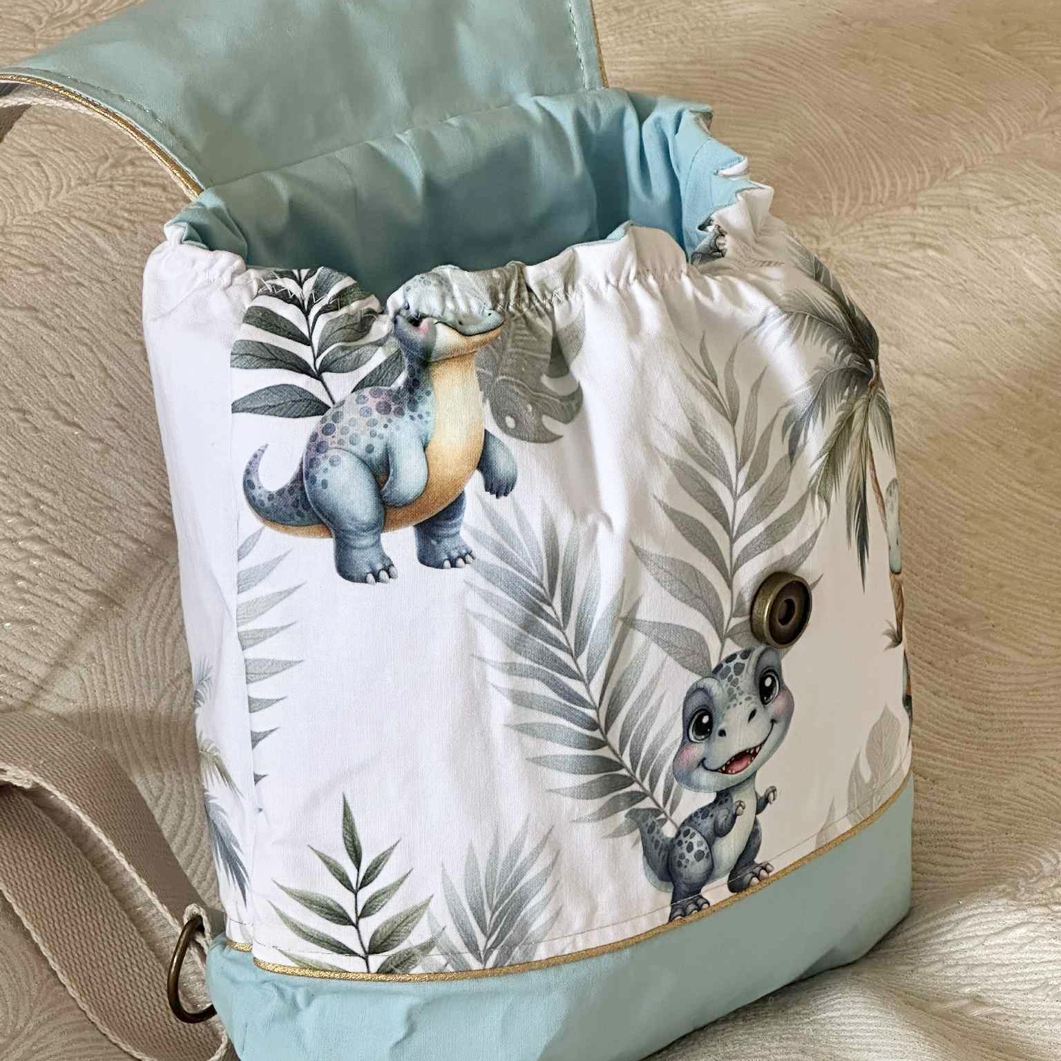sac enfant dinosaure maternelle crèche fait main