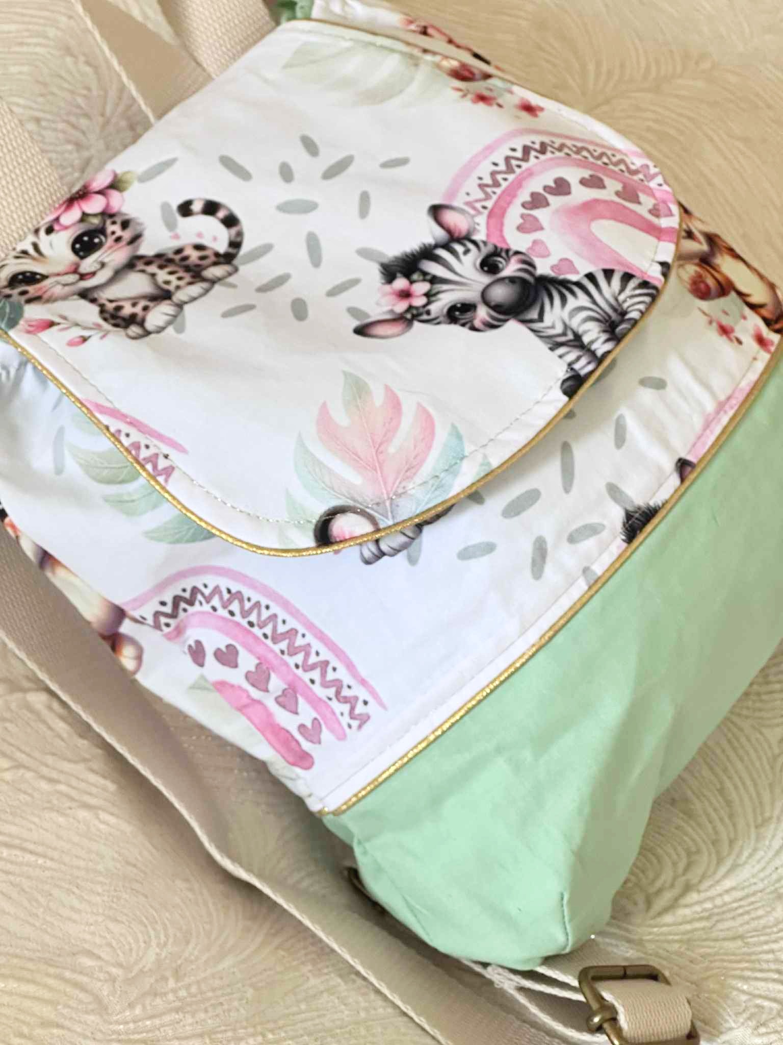 sac maternelle jungle personnaliser fait main