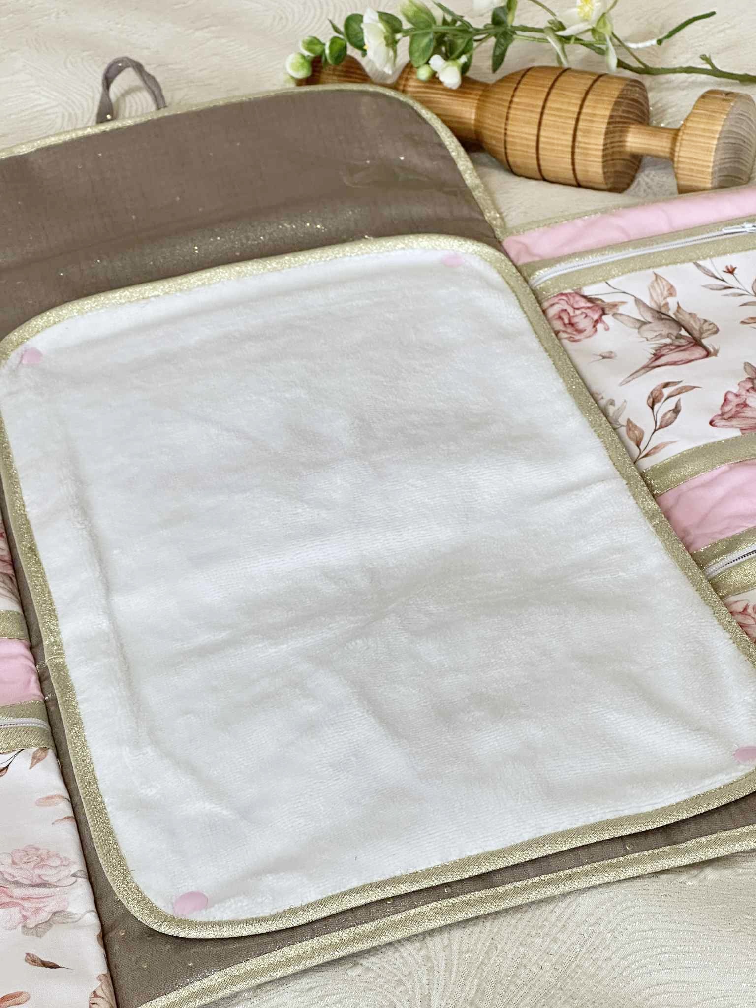 tapis à langer imperméable fille lapin rose câlin poudré