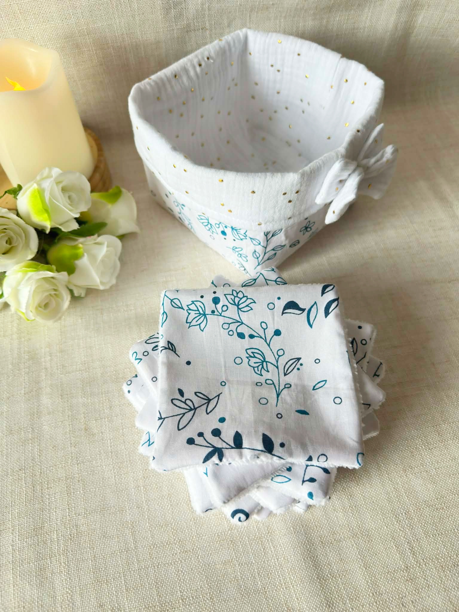lingettes lavables panière cadeau anniversaire maman mamie personnaliser