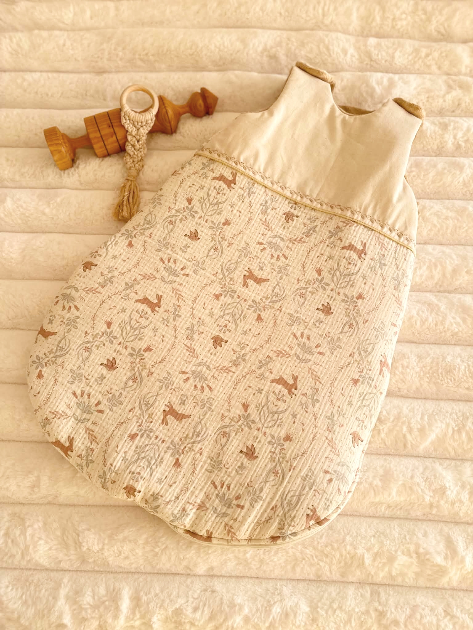 trousseau naissance artisanal lapin mixte cadeau bébé