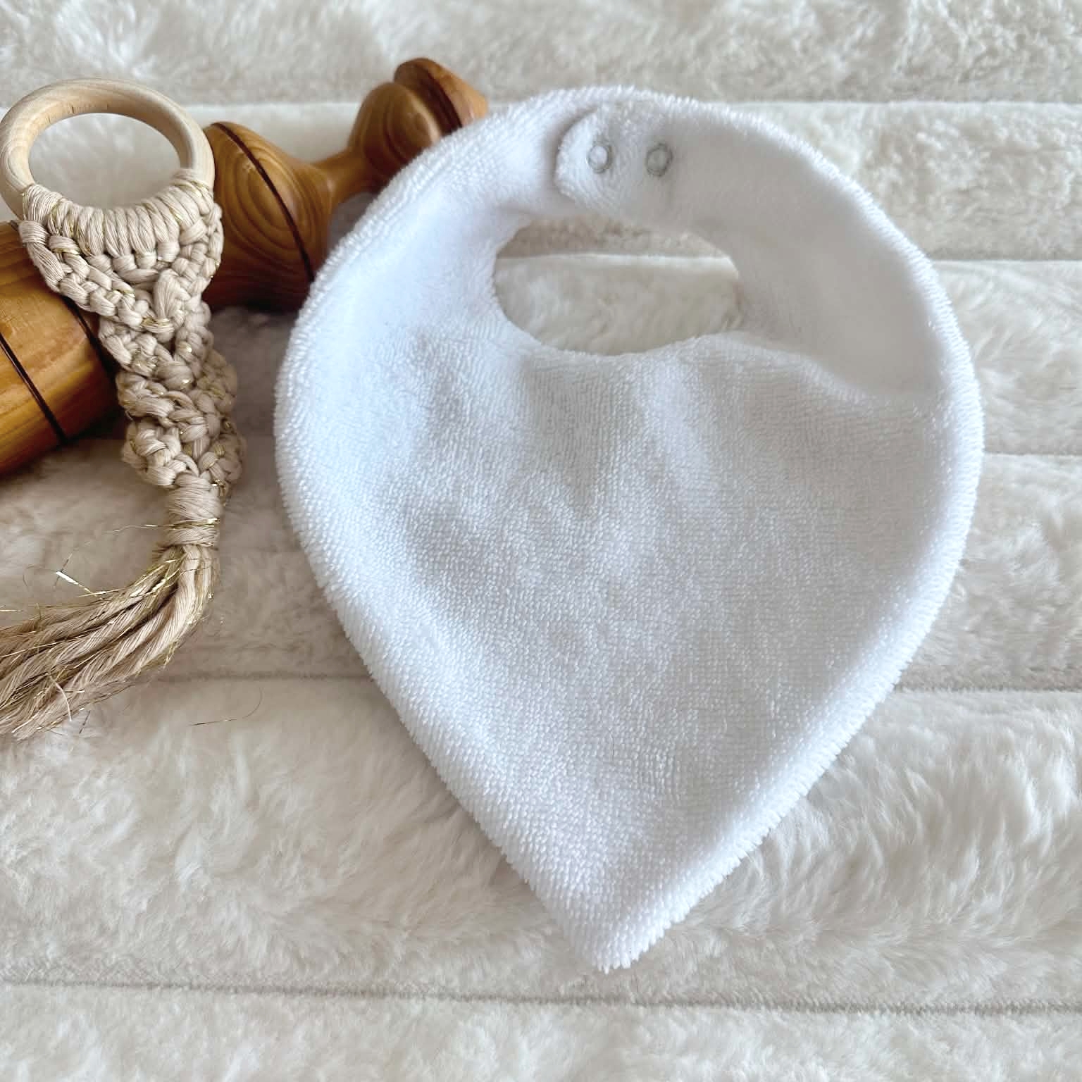 bavoir naissance bambou gaze coton lapin le jardin secret