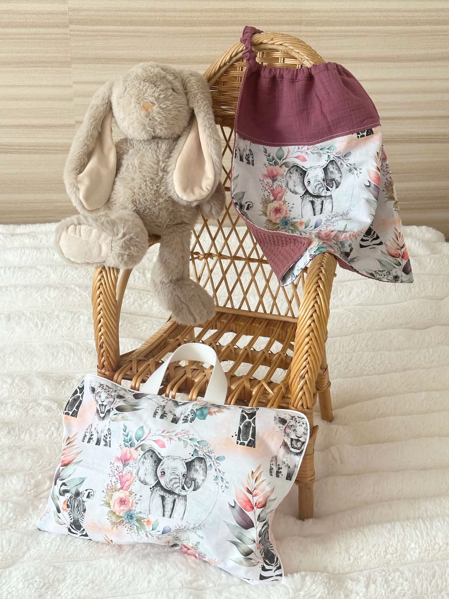 ensemble maternelle personnalisé savane pastel rose doucefantaisie