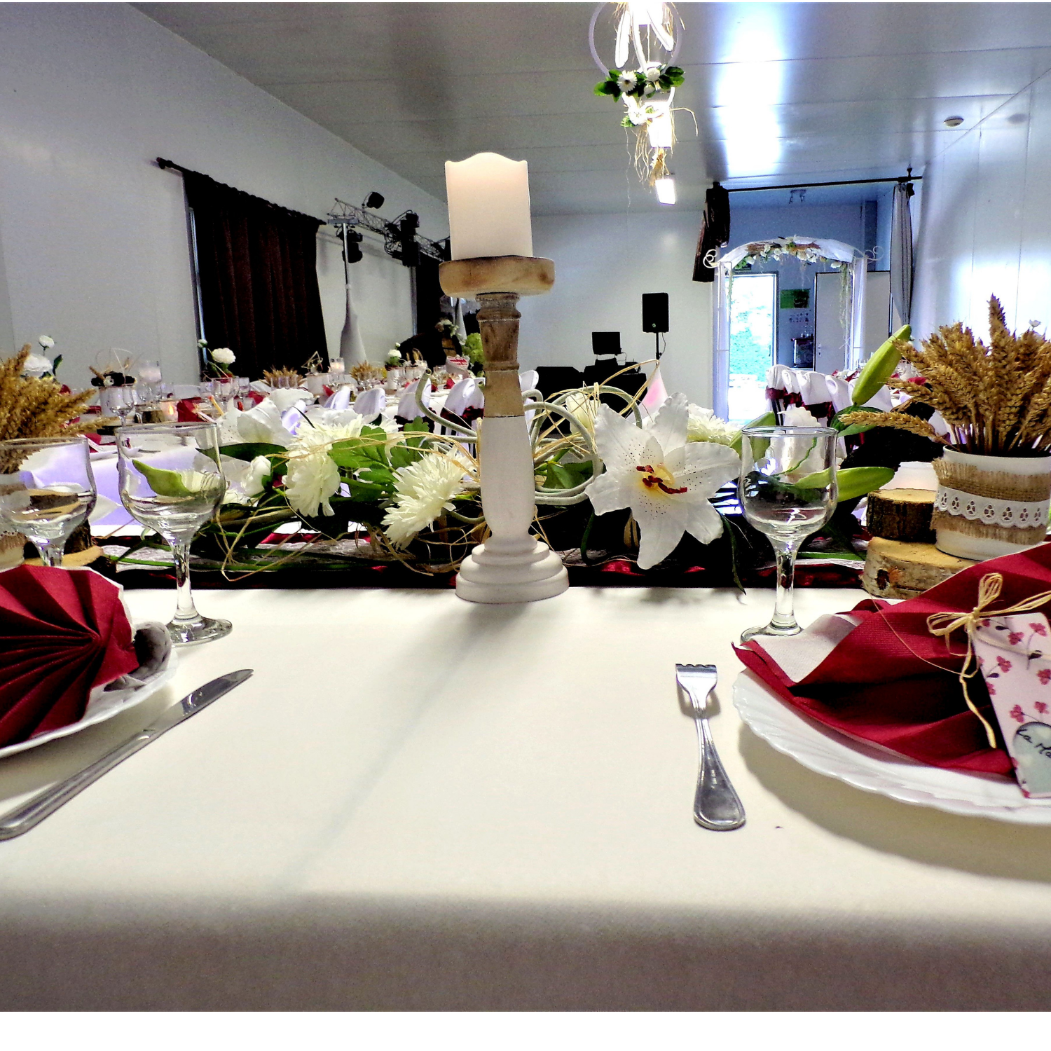 centre table des mariés mariage champêtre bohême