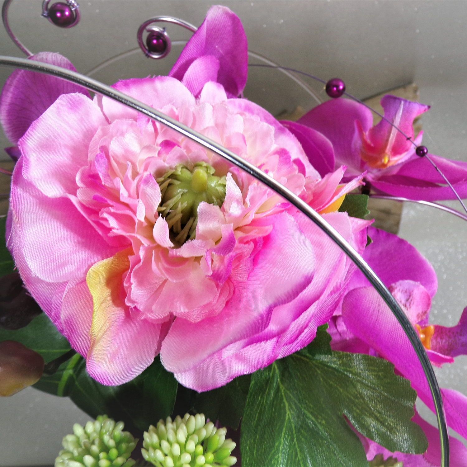 bouquet mariage fleurs artificielles orchidée renoncule