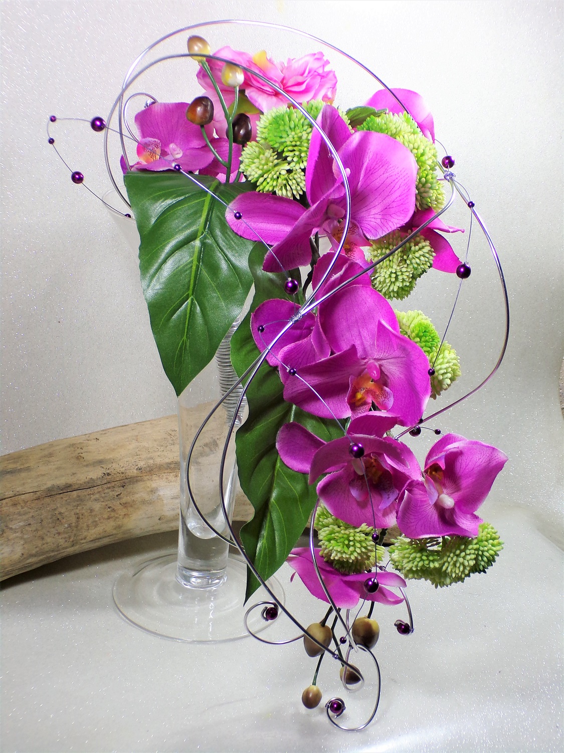 Bouquet de mariée Orchidée mariage fuchsia violet artificiel