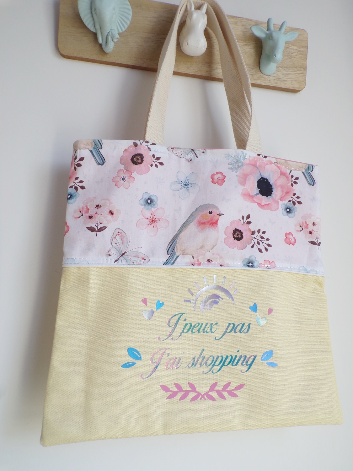tote bag enfant fille j peux pas j ai shopping