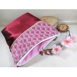 trousse plate xxl bordeaux doré satin faitmain
