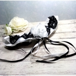 Accessoire de mariée fait main mariage noir et blanc fait main