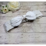 Bandeau cheveux bébé fille personnalisé blanc doré fait main