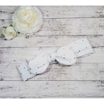 Bandeau cheveux bébé fille blanc doré fait main
